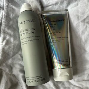 NEW Living Proof Dry Volume + Texture Spray // High-Shine Gloss $74 Value